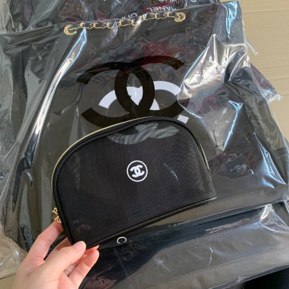 CHANEL Beauty GWP Gift with purchase Black Mesh Tote with Pouch - Picture 4 of 14
